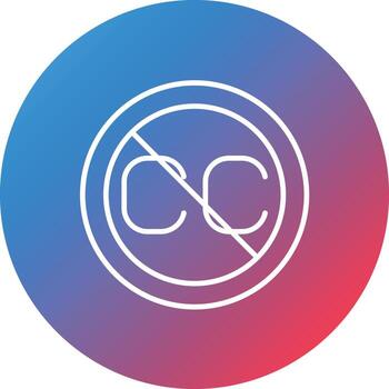 icono de fondo de círculo degradado de línea de subtítulos vector