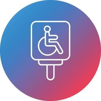 Disabled Parking Line Gradient Circle Background Icon vector