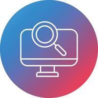 Screen Magnification Line Gradient Circle Background Icon vector