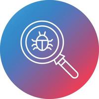 Bug Search Line Gradient Circle Background Icon vector