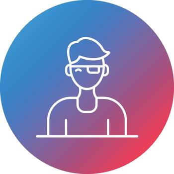 icono de fondo de círculo degradado de línea de parche en el ojo vector