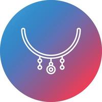 Necklace Line Gradient Circle Background Icon vector
