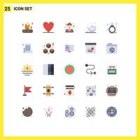 User Interface Pack of 25 Basic Flat Colors of ring diamond man green tea tea Editable Vector Design Elements