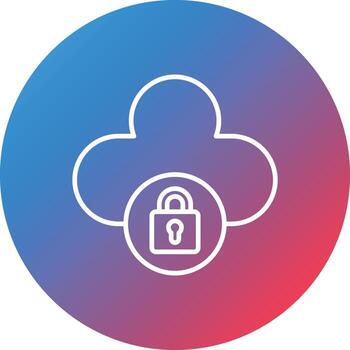 Cloud security Line Gradient Circle Background Icon vector