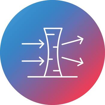 icono de fondo de círculo de gradiente de línea de lentes de índice normal vector