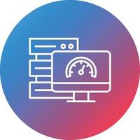 icono de fondo de círculo degradado de línea de velocidad de base de datos vector
