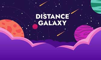 Exploring the Far Reaches of the Universe A Distance Galaxy Illustration vector