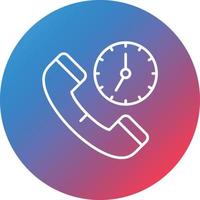 Call Time Line Gradient Circle Background Icon vector