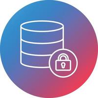 Database Lock Line Gradient Circle Background Icon vector