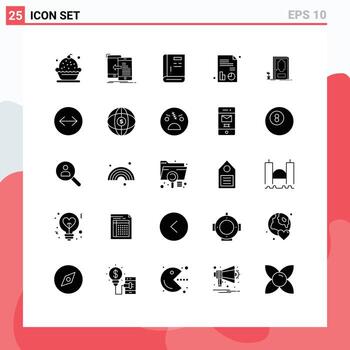 paquete de líneas vectoriales editables de 25 glifos sólidos simples de guía de soporte de gestión médica de gráficos elementos de diseño vectorial editables vector