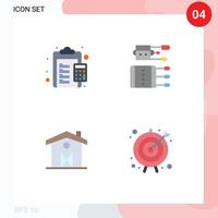 Pack of 4 Modern Flat Icons Signs and Symbols for Web Print Media such as calculate spa duties chinese house Editable Vector Design Elements