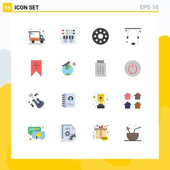 grupo de 16 colores planos modernos establecidos para la etiqueta de interfaz conversación de soporte para bebés paquete editable de elementos de diseño de vectores creativos