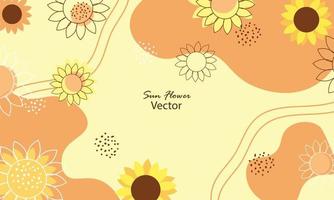 sunflower background abctract with fluid vector