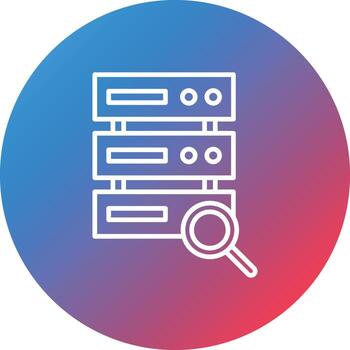 icono de fondo de círculo degradado de línea de base de datos de búsqueda vector