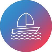 Boating Line Gradient Circle Background Icon vector