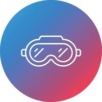 Goggles Line Gradient Circle Background Icon vector