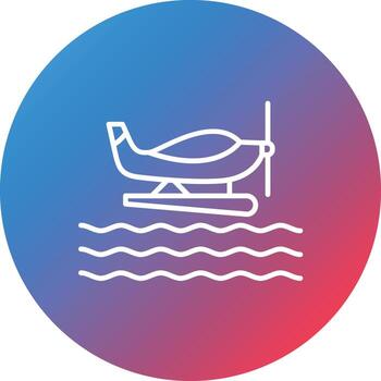 Hydroplane Racing Line Gradient Circle Background Icon vector