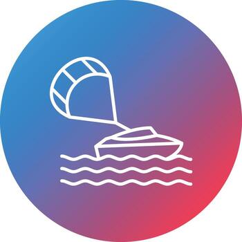 Parasailing Line Gradient Circle Background Icon vector