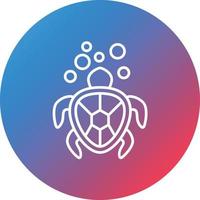 Sea Turtle Line Gradient Circle Background Icon vector