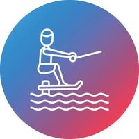 Sit Down Hydrofoiling Line Gradient Circle Background Icon vector