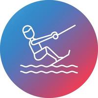 icono de fondo de círculo degradado de línea de wakeboard vector