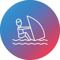 Windsurfing Line Gradient Circle Background Icon vector