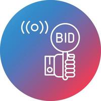 Live Bidding Line Gradient Circle Background Icon vector