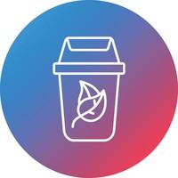 Compost Bin Line Gradient Circle Background Icon vector