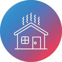 Home Insulation Line Gradient Circle Background Icon vector