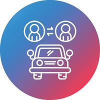 carpool línea degradado círculo fondo icono vector