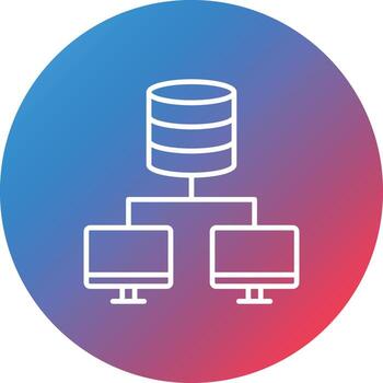 base de datos red línea gradiente círculo fondo icono vector