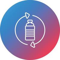 Refillable Water Bottle Line Gradient Circle Background Icon vector