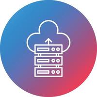 icono de fondo de círculo degradado de línea de respaldo de base de datos vector