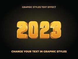 2023 GOLD GRADIENT EDITABLE TEXT EFFECT vector