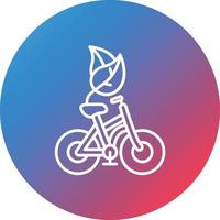 montar bicicleta línea gradiente círculo fondo icono vector