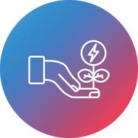 Reduce Energy Consumption Line Gradient Circle Background Icon vector