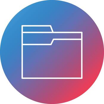 Folder Line Gradient Circle Background Icon vector