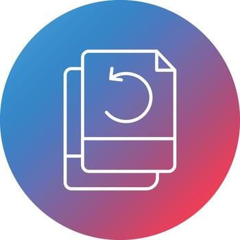 File Backup Line Gradient Circle Background Icon vector