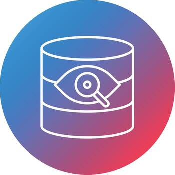 icono de fondo de círculo degradado de línea de visión de base de datos vector