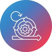 icono de fondo de círculo de gradiente de línea de desarrollo ágil vector