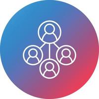 Delegation Of Work Line Gradient Circle Background Icon vector