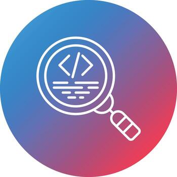 Code Review Line Gradient Circle Background Icon vector