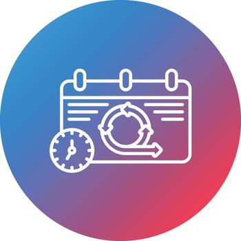 Daily Scrum Line Gradient Circle Background Icon vector