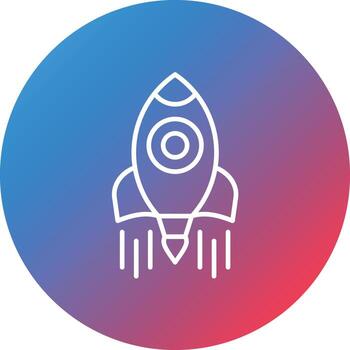Launch Line Gradient Circle Background Icon vector