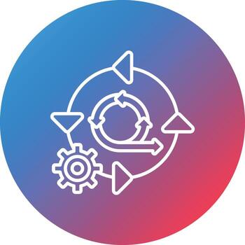 nuevo icono de fondo de círculo degradado de línea de estilo de trabajo vector