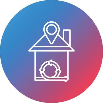 Remote Agile Work Line Gradient Circle Background Icon vector