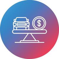 Fair Market Value Line Gradient Circle Background Icon vector