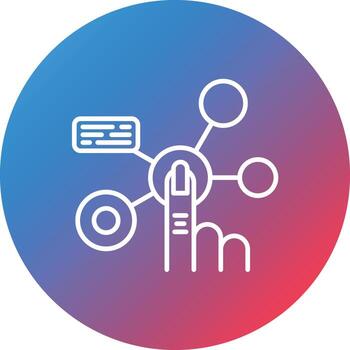 Interaction Line Gradient Circle Background Icon vector