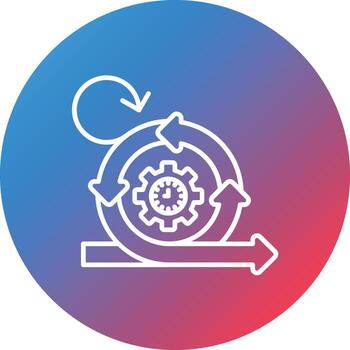 icono de fondo de círculo degradado de línea de revisión de sprint vector