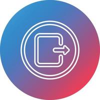 Sign Off Line Gradient Circle Background Icon vector
